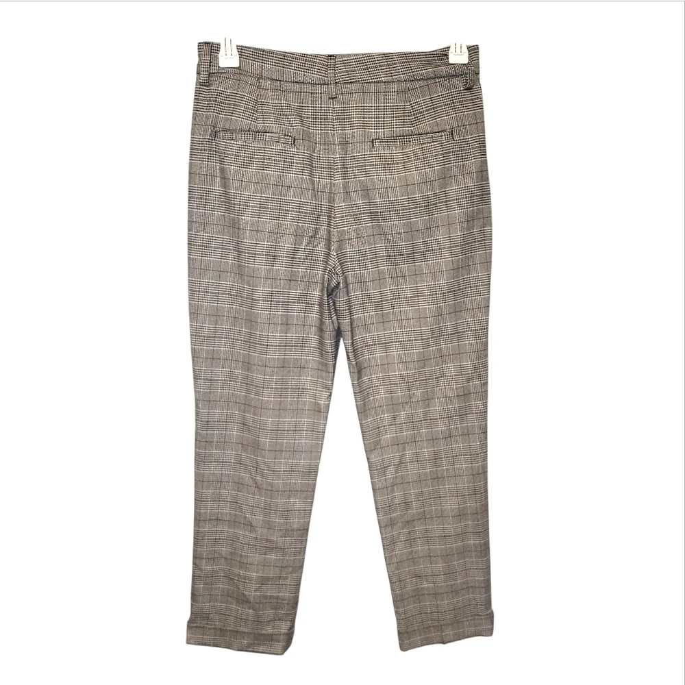 Zara Woman Gray Plaid Tailored Slim Leg Pants Size 6 - Picture 2 of 7
